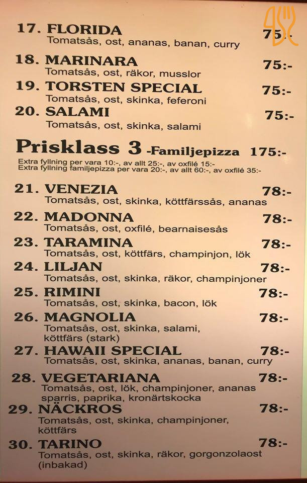 Pizzeria 93:an Ab Meny