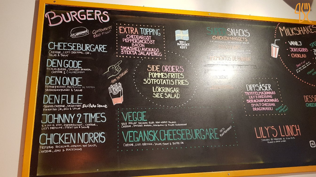 Lily's Burger Soedermannagatan Meny