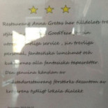 Anna-gretas Restaurang Meny